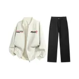 Комплект одежды (Светлый хаки топ + Черные штаны)