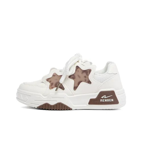 RENBEN Покрытие устойчивое к истиранию низкие топовые скейтбордические кроссовки женские белые коричневые