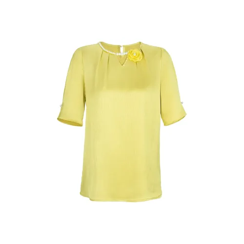 TANGXI Горчичный зеленый Женские рубашки