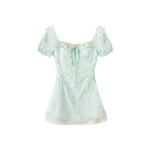 FABRIC PIG Лето Короткий рукав Платье Женское