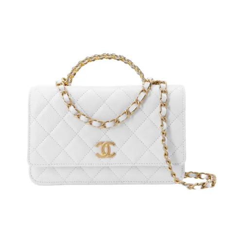 CHANEL 22SS Весна и Лето WOC С рельефом Тисненый Телячья кожа Мелочь Кошелек Женский Белый