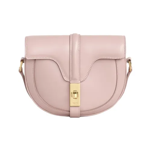 CELINE Besace16 Сатин Коровья кожа Сумка Сумка через плечо Маленькая Женская Candy Color Винтажный розовый Красный