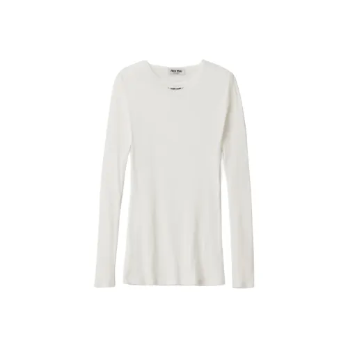 MIU MIU SS23 Длинное Платье с Длинными Рукавами Женское Белое