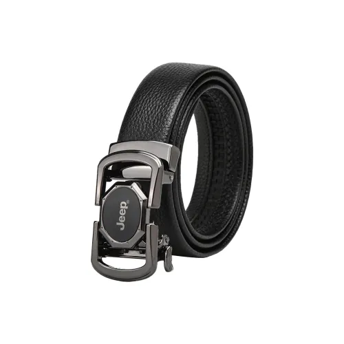 JEEP Настоящий кожаный ремень Мужской Черный 3,5 см