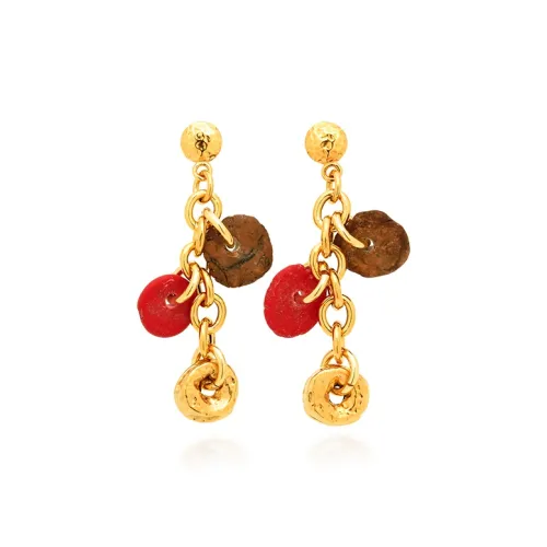 GIOVANNI RASPINI Серьги из стерлингового серебра 925 пробы с золотым покрытием женские золотые красные