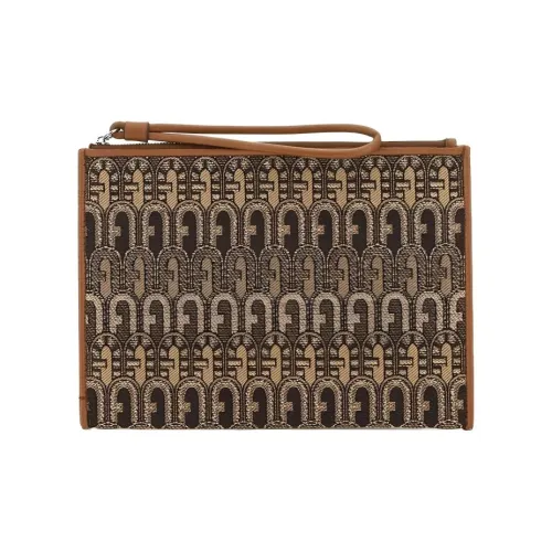 Furla Полиэстер Клатч Женский Коричневый