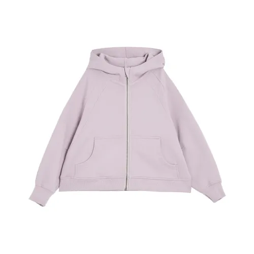 SUNTOMORROW Толстовка 2025 Fall Winter Кофейный Светло-фиолетовый Экрю Подростки