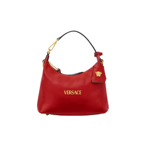 VERSACE Ярлык Lambskin HOBO Сумка на одно плечо Женская Красная