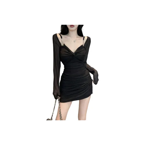 The Temptation Of The Muse Длинное платье с длинными рукавами женское