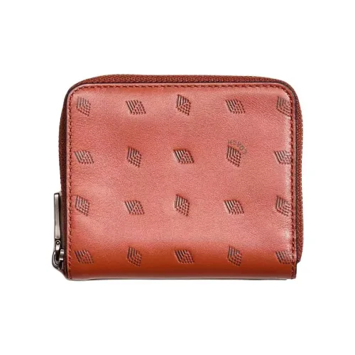 COACH Zip Around Утонченный Телячья кожа Кошелек Маленький Женские Перец с Махагони