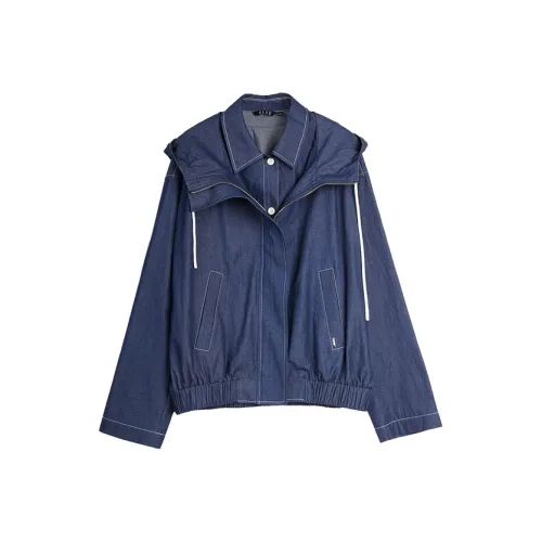 ELLE Джинсовый синий Женский Короткий пальто