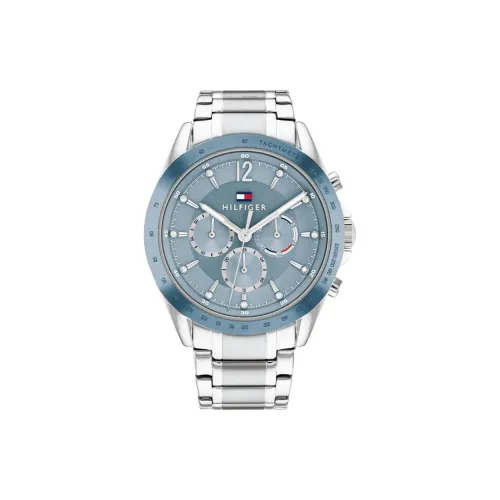 Tommy Hilfiger Женские часы Кварцевый механизм Ремешок из нержавеющей стали 40 мм Синий циферблат
