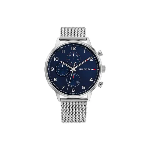 Tommy Hilfiger Leonard Collection Мужские часы Кварцевый механизм Ремешок из нержавеющей стали 44 мм Синий циферблат