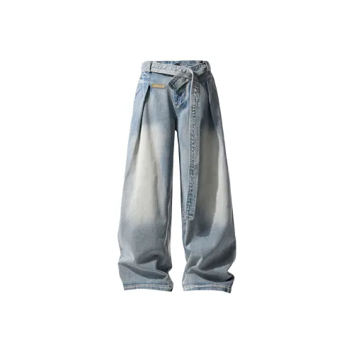 HOKLV Blue Unisex Jeans HOKLV Синий Унисекс Джинсы