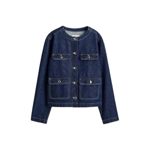 H&M Темный деним синий женский куртка