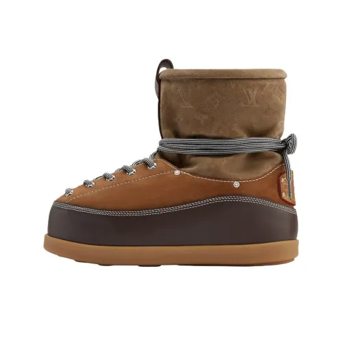 LOUIS VUITTON Коллаборация с Nigo Yeti FW25 Короткий MID Сноубутсы для Голени Мужской Коричневый