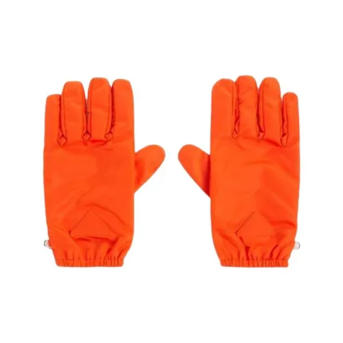 PRADA Переработанный нейлон Вязаные перчатки Унисекс Оранжевый