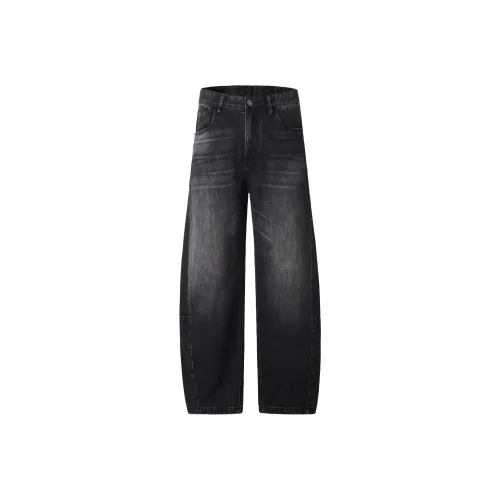 HOME PANDA Черный Серый Унисекс Джинсы