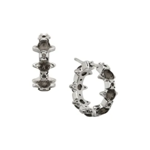 Вивьен Вествуд Brass Earrings Унисекс Серебристый Черный Бриллианты