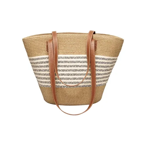 Narandu Ткань Синтетическая кожа Сумка-тоут Сумка Сумка через плечо Плетеная сумка Большая Женская Хаки