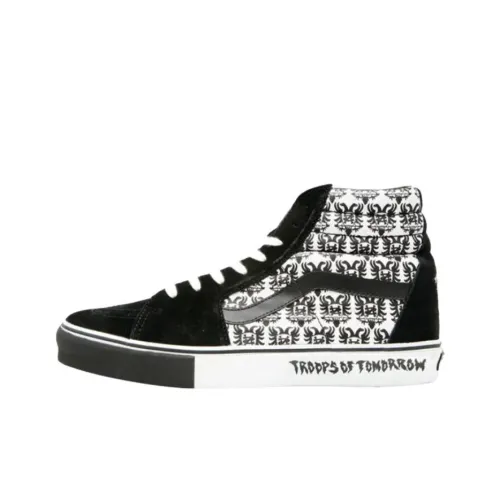Supreme x Vans Sk8 Hi Высокие Скейтборд Кроссовки Мужские Черно-Белые