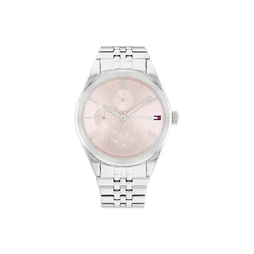 Tommy Hilfiger Женские часы Кварцевый механизм Ремешок из нержавеющей стали 37 мм Розовый циферблат