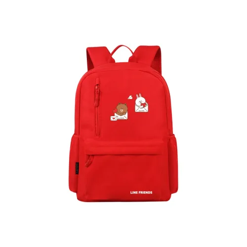 LINE FRIENDS Brown Bear Connie Rabbit Полиэстер Рюкзак Женские Красный