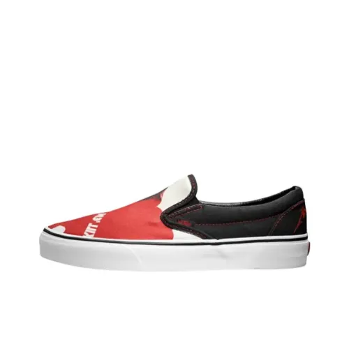 METALLICA x Vans CLASSIC Slip-On Скейтборд Кроссовки Унисекс Черный Красный