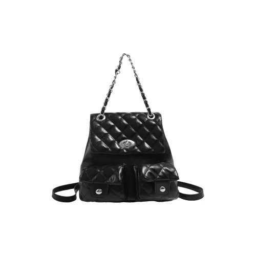 DIFFERENT FACES ПУ (полиуретан) Рюкзак Стандартный Женский Черный