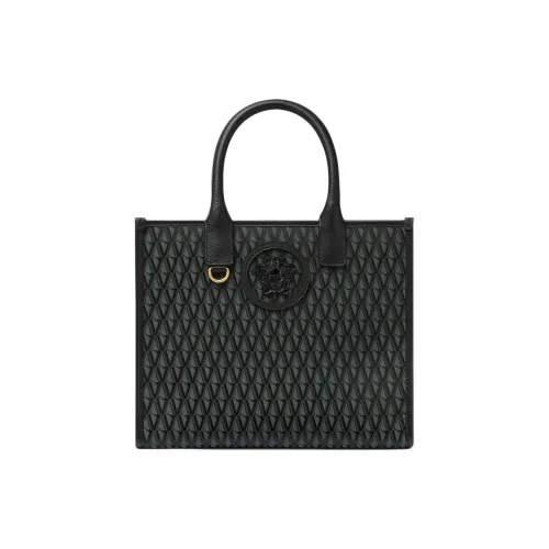 VERSACE La Medusa Полиэстер с Хлопком Тоут Сумка Сумка для покупок Сумка Маленькая Женская Черная