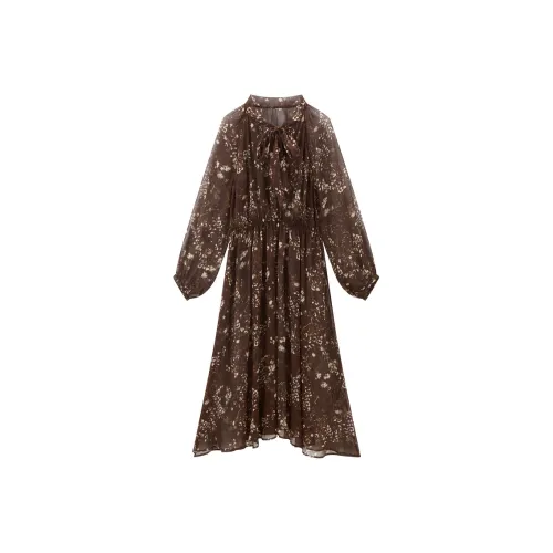 PEACEBIRD Длинное платье с длинными рукавами женское