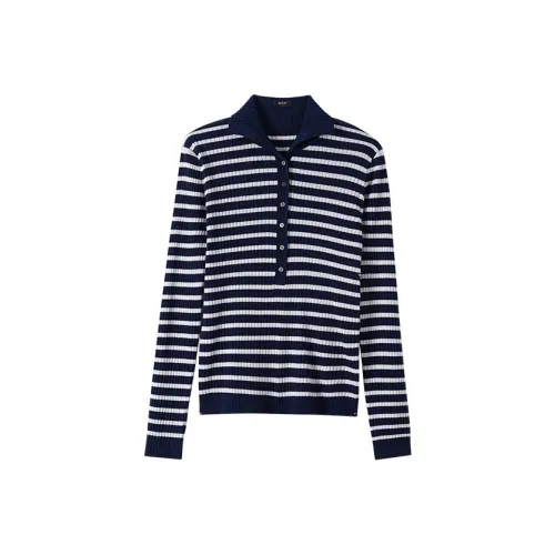 LUYOUYE Темно-синий Синий Полосы Женский Трикотаж