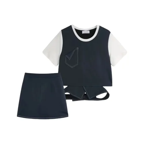 Nathania Темно-синий Синий Женские Комплекты с Юбкой