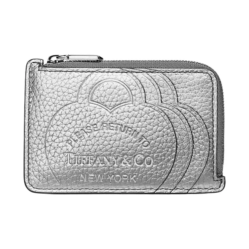 TIFFANY CO. Return To Tiffany Collection Taurillon Кожа Держатель для карт Женская Серебряный