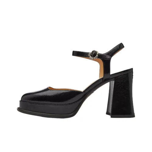 COACH Tea Rose Грубый каблук Высокие каблуки 8,8 см Женские Черный