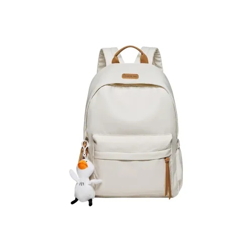 Narandu Ткань Синтетическая Кожа Бизнес Дорожная Сумка Рюкзак Большой Женский Экрю Полуночный Черный