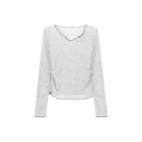 Серый, с длинным рукавом, футболка