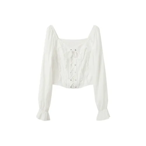 3COLOUR Cloud White Женские Шифоновые Рубашки