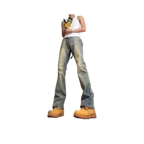 GDRG Винтажный синий, визуально увеличивает рост, похудение, коррекция, унисекс, джинсы