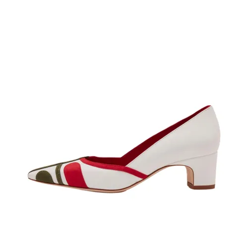 MANOLO BLAHNIK Tenzin Грубый каблук Высокие каблуки 5 см Женские Белые