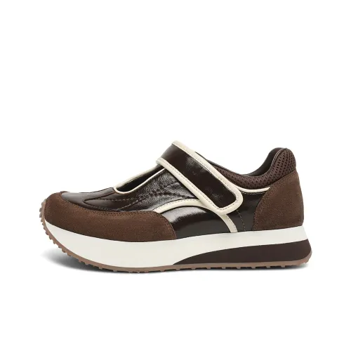 Rosa Bianca Легкий визуально увеличивает рост Низкий топ Повседневная обувь Женская Кофейная