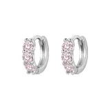 Серьги-кольца розовые, украшенные стразами