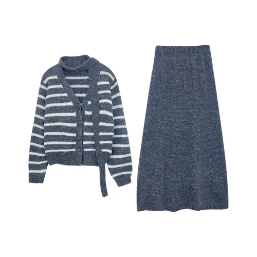Icicofficial Полосы Одежда Наборы Женские Юбка Комплекты