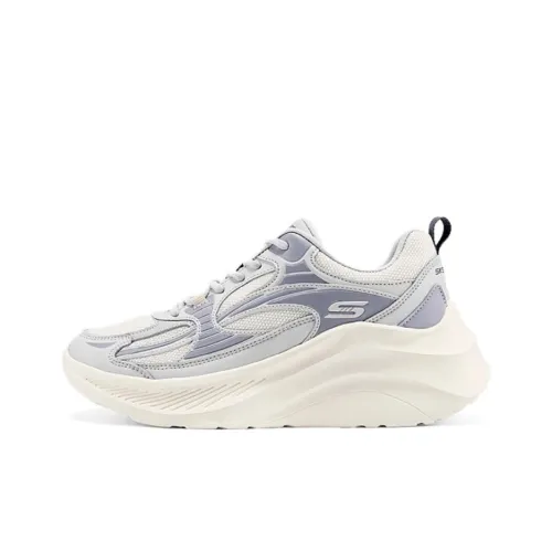 Skechers Повседневная устойчивая к истиранию дышащая увеличивающая высоту повседневная обувь женская серая