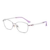 Фиолетовая оправа с фиолетовыми линзами 100 градусов - многофокусные для дальнего, среднего и близкого зрения - рекомендуется для возраста 40-49 лет