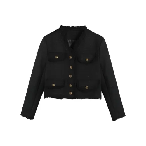 DANCANG Черное Женское Короткое Пальто