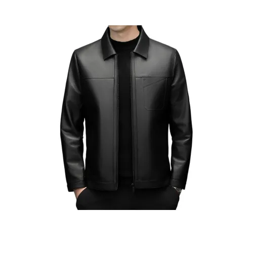 H YXIANG Кожа Куртка Унисекс Женская