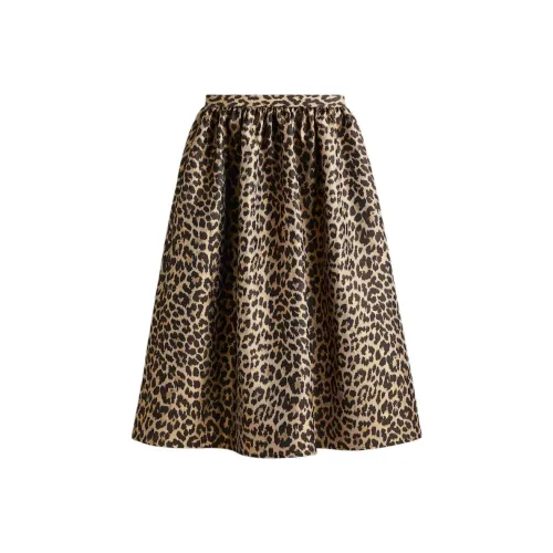 H&M Бежевый/Леопардовый принт Женские Повседневные Длинные Юбки