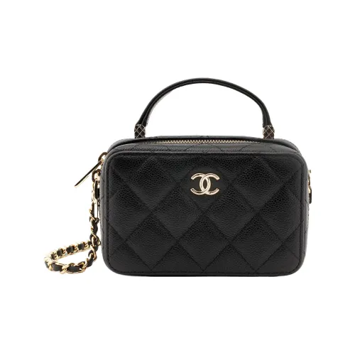 CHANEL С рельефным тиснением зернистая кожа личи коровья кожа коробка сумка через плечо мини женская черная