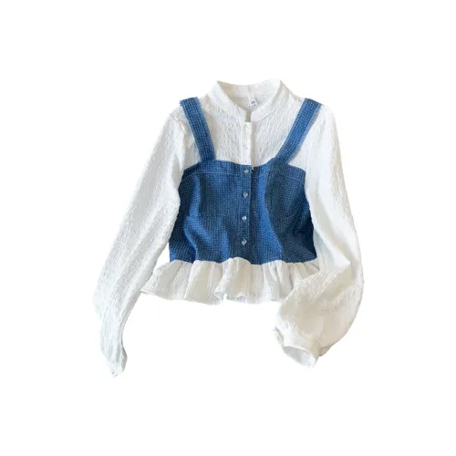 NINGCAIYUER Белые Женские Рубашки